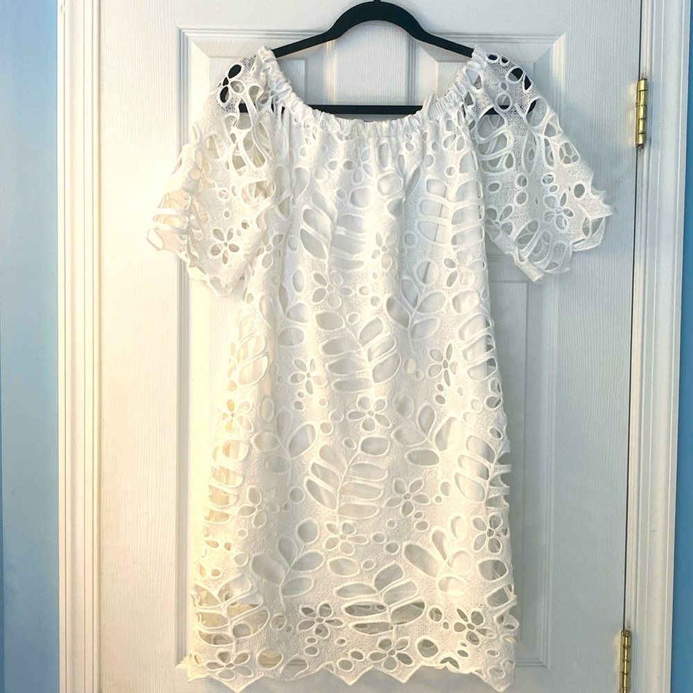 White overlay dress